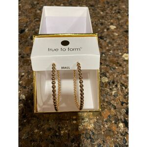 True To FormTRUE TO FORM Gold 14ktGold Plated Bead HoopEarrings